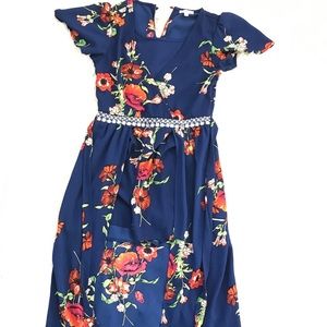 A long romper flower dress